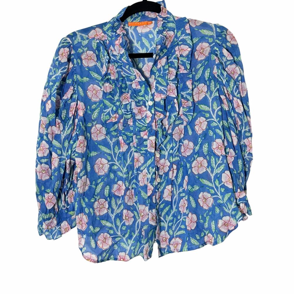 Oliphant Ruffle Front Button Blouse - Picture 3 of 6